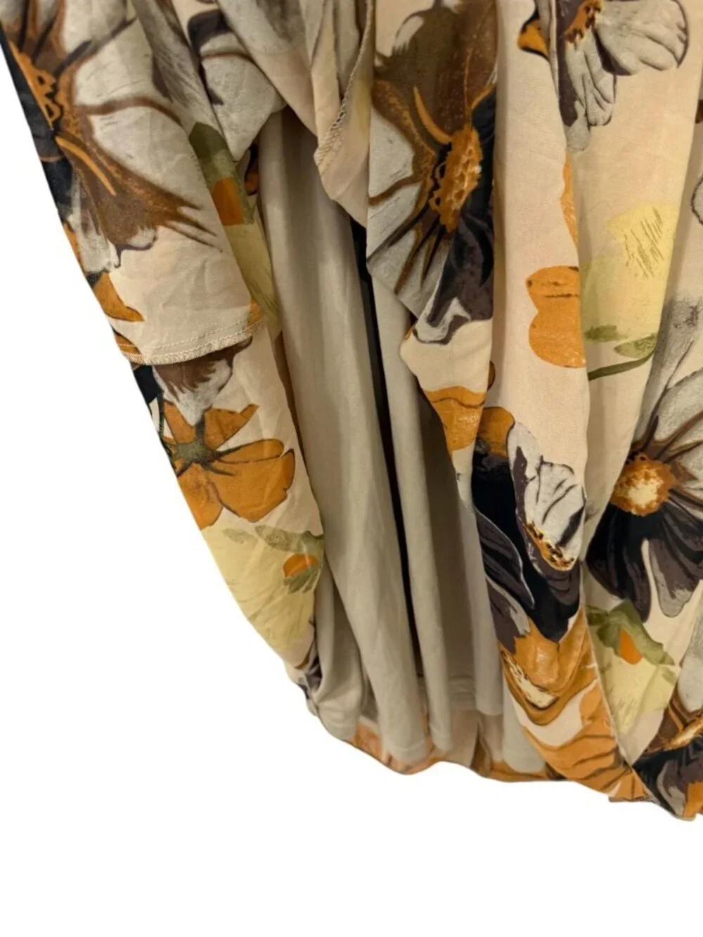 Baltic Born Womens Lydia Maxi Dress Warm Camel Floral Print Belted EUC Size XXXL - Picture 5 of 11